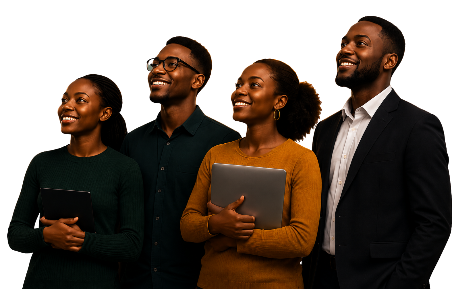 Young African entrepreneurs looking towards the future